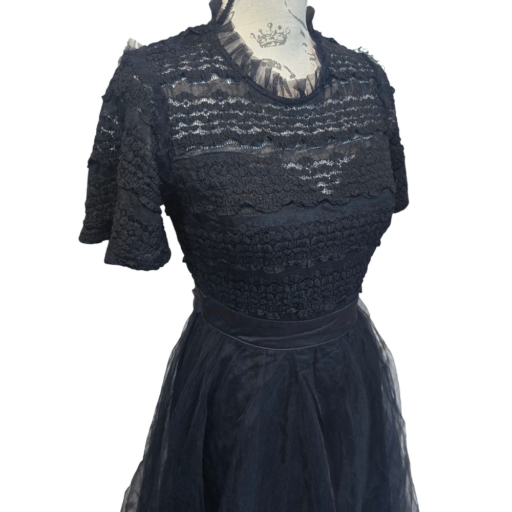 Baltic Born NWOT Darcy Tulle Midi Dress Black Lace Party Cocktail Evening Small - Picture 6 of 12